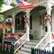 2 Pcs Red White Blue Bows Happy Labor Day Bow American Flag Bow Patriotic Wreath Burlap Bow Memorial Day Tree Topper for Indoor Outdoor Independence Day Party Decoration